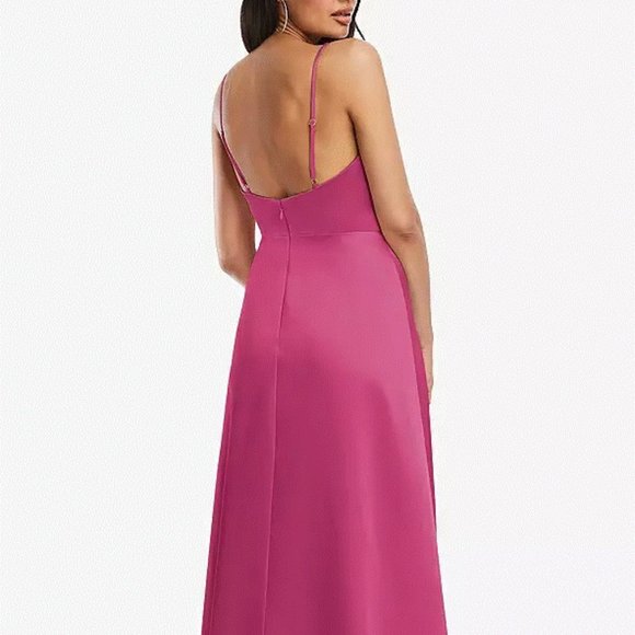 Dessy LB047....Adjustable Strap Faux Wrap Maxi Dress....Tea Rose...Size 14..NWT - Picture 3 of 7